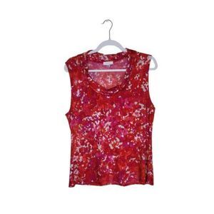Tahari Women's Sleeveless Cowl Neck Colorful Top Blouse Size XL